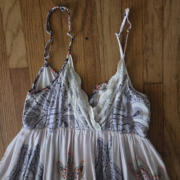 Vintage Y2K Lani Babydoll Boho Paisley Maxi Dress Ruffle Retro Fairy Large - Picture 3 of 10